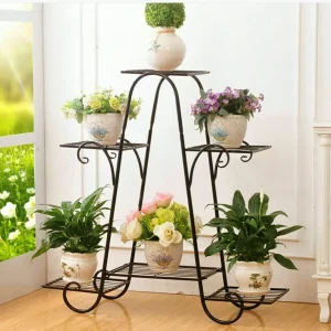 Metal Plant Pot Stand Indoor Outdoor Plant Display Rack