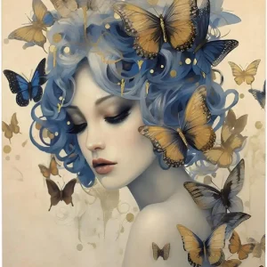 Madame Butterfly Metal Poster Sign Decor