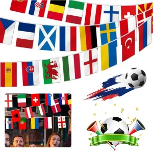 2026 Europe & Country Flags – 6×12 cm Indoor/Outdoor