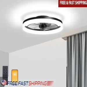 Smart Low Profile Ceiling Fan with Light