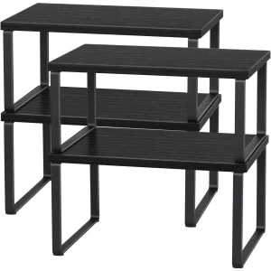 Set of 4 Wooden Stackable Kitchen Shelves